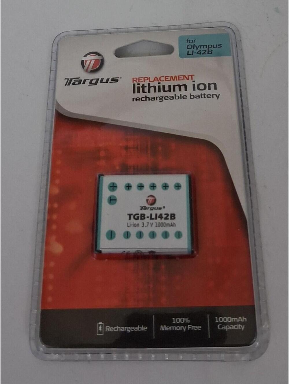 TARGUS Replacement LITHIUM Ion Rechargeable Battery for Olympus LI-42B TGB-LI42B